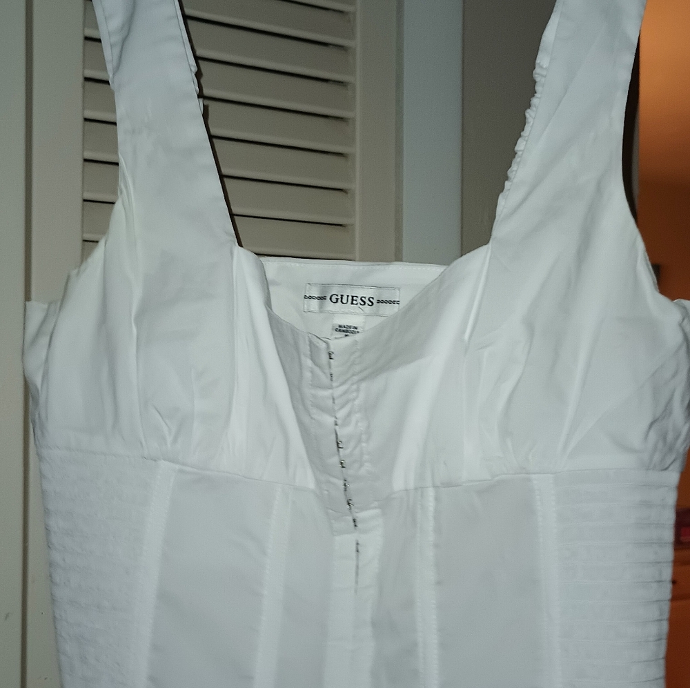 Guess Women's White Corset Crop Top M - Picture 2 of 6